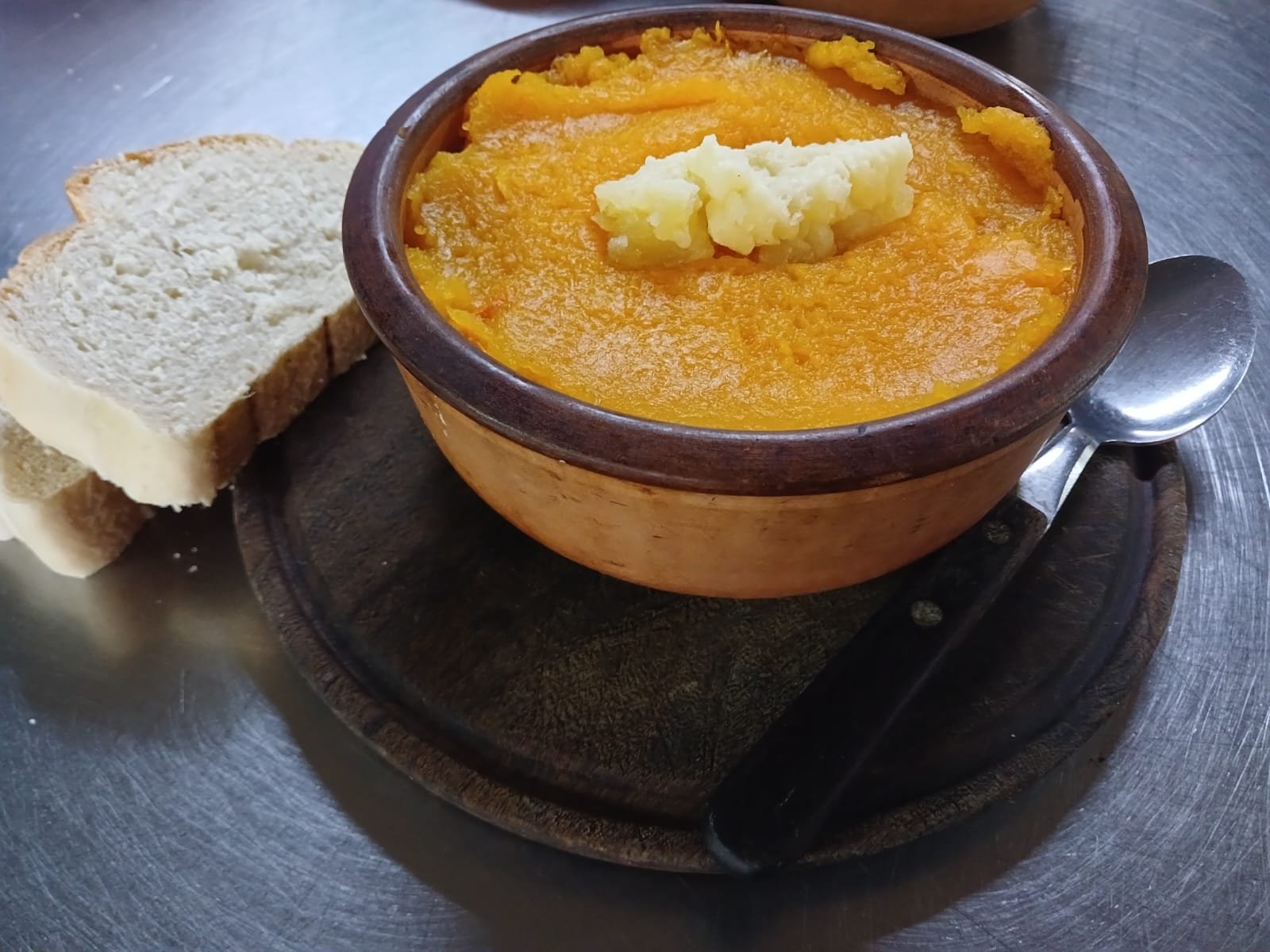 Pastel de calabaza, choclo y queso